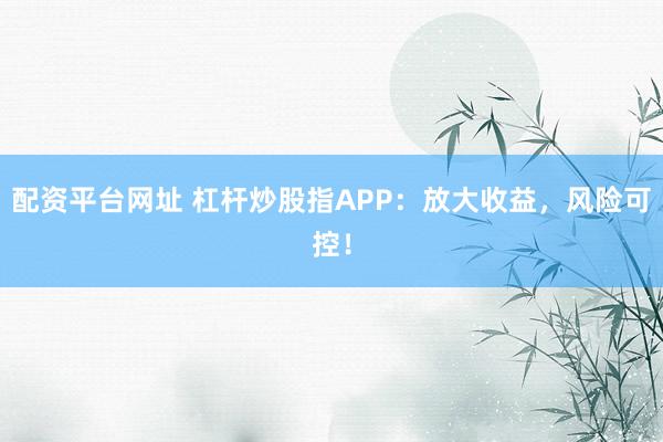 配资平台网址 杠杆炒股指APP：放大收益，风险可控！